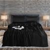 ZIMEL HOMES Set copripiumino in raso, 3 pezzi, morbido, setoso e lucido, copripiumino e 2 federe (nero, king size (standard britannico))