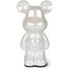 greafy Statua di orsetto in ceramica - Scultura decorativa lucida alta 18 cm in bianco avorio per soggiorno, libreria, ufficio e credenze