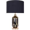 ARTE LAMP Lampada da comodino - Lampada da scrivania con cavo - Lampada touch LED con paralume in tessuto nero per soggiorno e camera da letto
