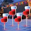 Quntis Luci Natale Esterno a 4 Calzino di Natale, 3D Lampada 176LED Tunnel Infinity Specchio IP44 Luce Decorazioni Natalizie per Esterno Giardino Patio Feste Cortile Sentiero Festival