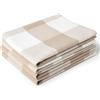 Encasa XO Strofinacci Cucina Cotone, Asciugapiatti 70x45 cm | Controlli di bufalo beige, Cotone Riciclato | Altamente Assorbente | Asciugatura Rapida | Finitura Antiodore | Set di 4