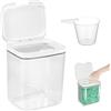 YUNXCNA Contenitore Detersivo Polvere, 5,5L Trasparenti Dispenser Detersivo Lavatrice in Plastica, Dispenser Detersivo Lavatrice con Misurino, Conservazione per Detersivo, Contenitore per Capsule di Bucato