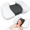 HOMCA Cuscino per Dormire Sulla Schiena, Cuscino di Bellezza Anti-invecchiamento, Antiacne e Anticrespo, Cuscino Cervicale in Memory Foam, Federa Rimovibile e Lavabile, Nero