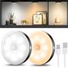 daphomeu 2 Pezzi Nero Luce Notturna LED con Sensore di Movimento, Lampada con Sensore di Movimento Interno Ricaricabile USB, 3 Temperature di Colore Per Corridoio, Scale, Armadio, Cucina