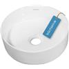 Bächlein Lavabo da appoggio Tamula (rotondo) - Lavabo in ceramica Ø 31,5 cm - Lavabo dal design moderno per bagno e WC - Lavabo di alta qualità in bianco