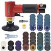 UPWOOD Mini Smerigliatrice Pneumatica Angolare 75mm, Set di Levigatrice Pneumatica da 3 Pollici, Strumento di Preparazione delle Superfici a 90° con 41 Dischi di Cambio Rapido