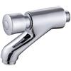 Wootap Rubinetto per lavandino bagno montaggio a parete in ottone, rubinetto autochiudente a risparmio idrico con ritardo temporizzato, rubinetto per lavandini pubblici ad acqua fredda, cromato Wootap