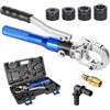 AMZCNC Pinza a pressa professionale, profilo G, 16-20-26-32, set di utensili a pressa HPZ con testa girevole a 180°, per tubi compositi con raccordi del contorno G, inserti a ganasce G, adatta per
