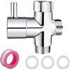 Roscid G1/2 Valvola Deviatore Doccia 3 vie con Guarnizioni, 3 Vie Valvola Deviatrice Doccia con Uscita 1/2 Maschio e 1/2 IIngresso Femmina per Doccetta o Doccetta Fissa, Argento