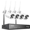 SANNCE Sistema di Telecamere di Sorveglianza Wireless 16CH CCTV, 4 Telecamere 4K Esterni per la Casa con Registratore NVR 8MP 16 Canali, Senza Disco Rigido