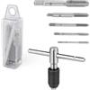 SHENGYIG 5 Pezzi Kit di Maschiatori Filetto(da M3 a M8), Maschio per Filettatura, con Chiave per Maschi per Legno, Plastica, Kit di Maschiatura per Metallo, Artigianato, Fai Da Te e Riparazioni