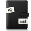SKYDUE Raccoglitore A5, Raccoglitore Ad Anelli A5 In Similpelle, Quaderno Ad Anelli A5 Ricaricabile, Agenda Anelli A5(Carta Interna Non Inclusa) Per Ufficio Scuola E Viaggi Lavoro (Nero)