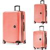 Hauptstadtkoffer Mitte - Set of 3 Suitcases - Hand Luggage Suitcase 55 cm, Medium Suitcase 68 cm + Large Travel Suitcase 77 cm, Hard Shell ABS, TSA - Corallo