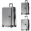 Hauptstadtkoffer Mitte - Set of 3 Suitcases - Hand Luggage Suitcase 55 cm, Medium Suitcase 68 cm + Large Travel Suitcase 77 cm, Hard Shell ABS, TSA - Argento Opaco