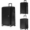 Hauptstadtkoffer Mitte - Set of 3 Suitcases - Hand Luggage Suitcase 55 cm, Medium Suitcase 68 cm + Large Travel Suitcase 77 cm, Hard Shell ABS, TSA - Nera