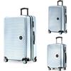 Hauptstadtkoffer Mitte - Set of 3 Suitcases - Hand Luggage Suitcase 55 cm, Medium Suitcase 68 cm + Large Travel Suitcase 77 cm, Hard Shell ABS, TSA - Blu Piscina