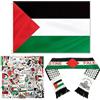 Hpbaggy Bandiera Palestina 150 x 90 cm,Palestina Sciarpa 135 x 14 cm,Palestinese Sticker,Bandiera Palestinese con Occhielli,Rresistente alle Intemperie per Esterni,Scarf per Uomini e Donne