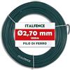 Italfence - Filo di ferro Ø2,70mm per tensione plastificato verde, 100m