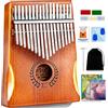 Everjoys Kalimba Thumb Piano 17 Keys, Portable Mbira Finger Piano w/Protective Case, Fast to Learn Songbook, Tuning Hammer, All in One Kit (17keys, Natural)