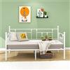 VERFARM Letto Singolo 90 x 200 cm, Divano Letto con Rete a Doghe, Bianco