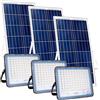 081 Store - 3 PEZZI faro led esterno con pannello solare 400w luce bianca 6000k Bianco IP67 impermeabile pannello led solare fotovoltaico con telecomando