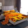 Loussiesd Set di biancheria da letto di girasole con stampa floreale Set di lenzuola con fiori gialli per bambini, ragazzi e ragazze in microfibra rami botanici set di lenzuola per letto singolo