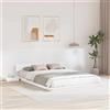 vidaXL Struttura Letto a Terra con Tavolini Bianchi 140X200Cm Legno Massello Design Integrato Soluzione di Archiviazione Mobili per Camera da Letto Adulti Stile Giapponese Durevole Minimalista