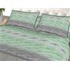 L'Emporio Casa Set Lenzuola Flanella Letto Matrimoniale 100% Caldo Cotone sopra 240x290 + sotto Angoli 160 a180x195 a 200 + 2 Federe 50x80 (Riga Verde)