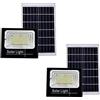 YASTA 2 Pezzi Faro Led Con Pannello Solare 300w Luce Fredda Faretto Da Esterno Crepuscolare Luci Con Pannello Solare Da Giardino Proiettore Con Telecomando 6000K IP66