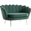 PASCAL MORABITO-Divano 2 posti conchiglia in Velluto Verde abete - DANDELION