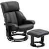 HOMCOM Poltrona Massaggiante Reclinabile con Telecomando e Poggiapiedi, Poltrona Relax con 10 Punti Massaggio, 76x80x102 cm, Nero