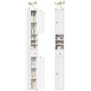 BEWISHOME Mobiletto da Bagno Stretto, Mobile da Bagno Alto,Armadio da contenitore Stretto, Colonna Bagno Alto, per Piccoli Spazi, Moderno,20x20x180 cm, Bianco EYYG07W