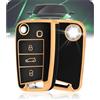 LELNOOS Cover Chiave Auto, Silicone Custodia Chiave Protettiva Copri Chiavi per VW Volkswagen Golf 7 MK7 Polo Tiguan T-Roc T-Cross Taigo Touran Seat Leon Ibiza Ateca Arona Skoda Fabia Octavia Kamiq