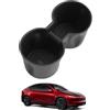ASZSK Compatibile con Tesla Model Y 2025-2026 Juniper/model 3 2024-2026 highland - Porta tazze in silicone con mini vano portaoggetti, design triangolare rialzato, antiscivolo e stabile