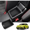 BIXUAN Golf8 2024 compatibile con VW Golf MK8 2020-2024 Scatola portaoggetti per console centrale con tappetino antiscivolo per Golf 8 2023 Accessorio per bracciolo Organizer Vassoio Bracciolo