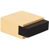 EVI Herrajes | Fermaporta da pavimento - Design quadrato | Montaggio adesivo | 25 x 14 mm | Ottone satinato opaco - Gomma nera| I-197/25x14-LMT