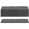 KEILEOHO 8 Piatti grandi rettangolari 30 x 10 cm in pietra naturale, Piatto Portata Vassoi per servire, buffet, Decorazioni tavola, nero