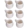 LATRAT 6 Pezzi Mini Brocca per Latte in Ceramica Bianca Con Manico - Piccolo Creamer per Caffè, Tè, Crema, Salsa - 100 ml