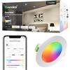 Nanoleaf Faretti LED da Incasso Soffitto Alexa, 550LM 1200K-6500K Compatibile con Google Home/App, Multicolore RGBCW Intelligente LED Dimmerabile per Cartongesso,1 Pezzo