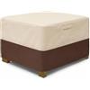 Vailge Copertura rettangolare per ottomana da patio, impermeabile, con manici imbottiti, copertura resistente per mobili da patio (M, beige e marrone)