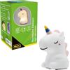 Idena 40385 - Luce notturna a LED unicorno, lampada in silicone con telecomando, cambio colore e dimmer, alta circa 14 cm, ricaricabile, cavo di ricarica USB incluso