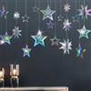 Cheerland Glitter Iridescente Party Supplies Star Garland olografico Twinkle Little Stars Decorazione Appeso Decor Banner Sfondo Bambini Compleanno Bday Matrimonio Dolce 16 Laurea Ramadan EID Disco Dancing Ball