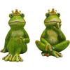Dekohelden24 Rane XL per Laghetto, Rane Decorative da Giardino, Decorazione per Esterni, Ceramica Verde, Set da 2