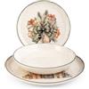 H&H, servizio tavola 12 pezzi Winter Charme, set tavola natalizio, decoro albero di natale, in stoneware, lavabile in lavastoviglie