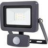 REV Faretto LED per esterni FLARE - Lampada da parete con sensore di movimento, 10 W, 900 lumen, 6500 kelvin, lampada da parete IP44, ideale per cortile, capannone auto e garage, antracite