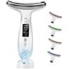 smallwell EMS-Style Gua Sha - Massaggiatore viso elettrico con vibrazione e calore e freddo, dispositivo EMS viso con luce rossa, blu, verde, sollevamento viso rughe e gonfiore