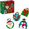 LEGO Selezione di Decorazioni di Natale - Gioco con 4 Addobbi da Appendere tra cui Babbo Natale, Pupazzo di Neve e Renna - Attività per la Famiglia - Regalo Natalizio per Bambine e Bambini 6+ - 40744