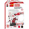 Marabu KiDS 0125000000102 - Set creativo per ragazzi con tazza bianca e 2 matite in porcellana in rosso e nero