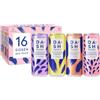 Dash Water Confezione mista, 16 x acqua di sorgente frizzante aromatizzata, lampone, limone, ribes nero e pesca, infusa con frutta frizzante (16 x 330 ml lattine)