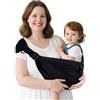 JOYNCLEON Portabebè Sling Taglie Forti - Design Estendibile e Regolabile per Bambini Più Grandi, Supporto Antiscivolo e Traspirante fino a 20 kg, Certificato ASTM(PLUS-Nero)